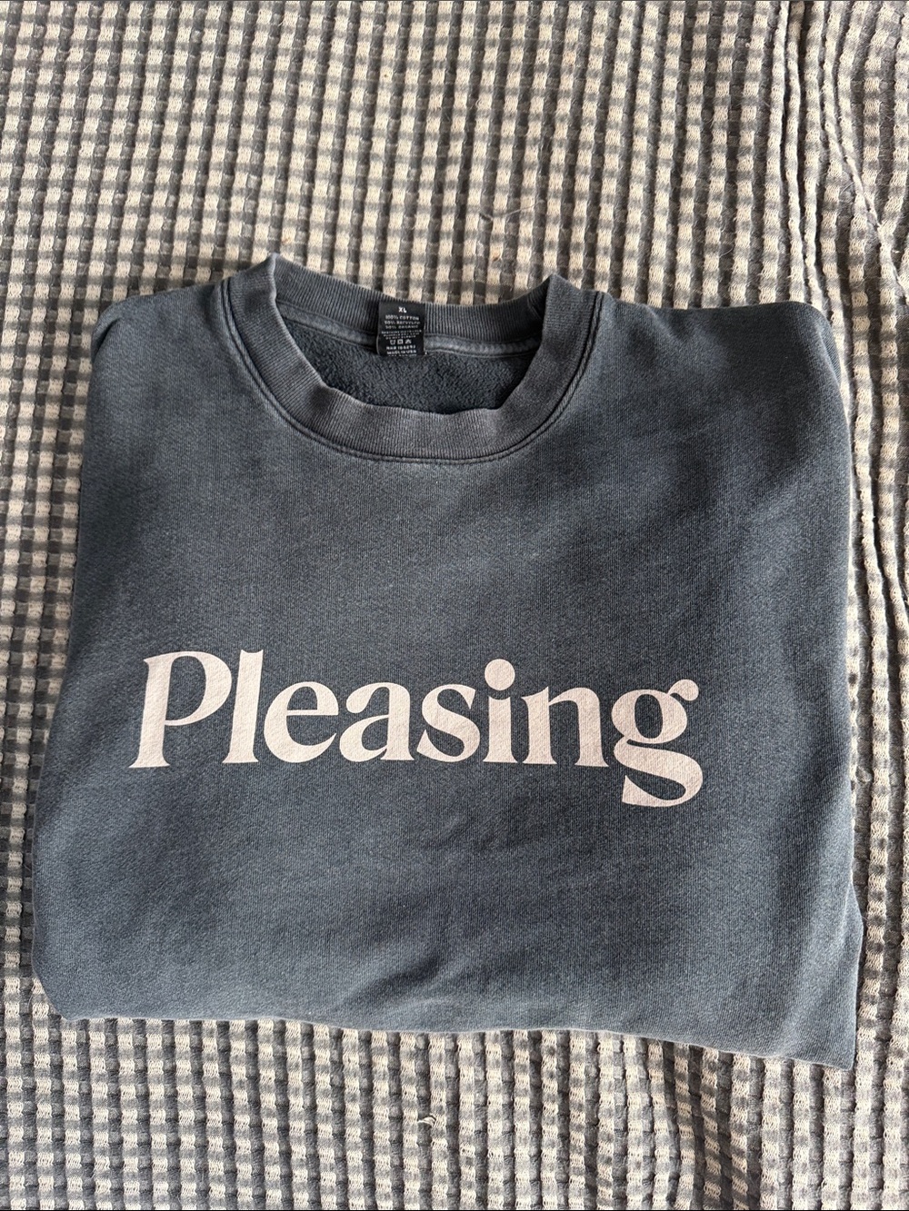 Pleasing Harry Styles Logo Crewneck Sweatshirt - Charcoal with White Script